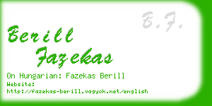 berill fazekas business card